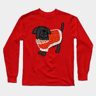 Cute Dog Christmas Winter Sweater with Tree Pattern Long Sleeve T-Shirt